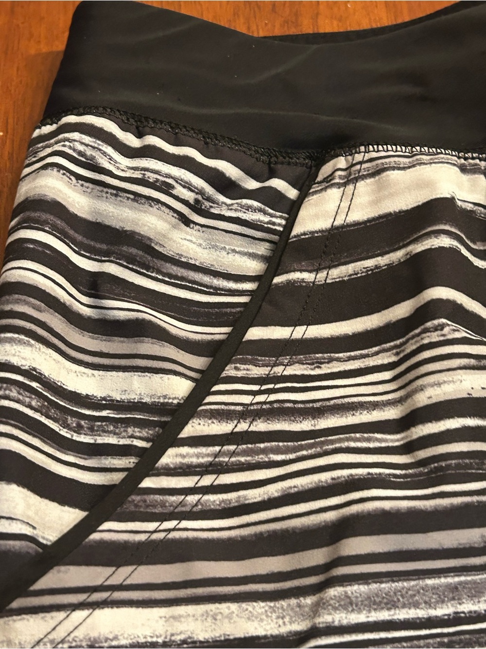 Lands' End Black and White Striped Women's Swim Bottom